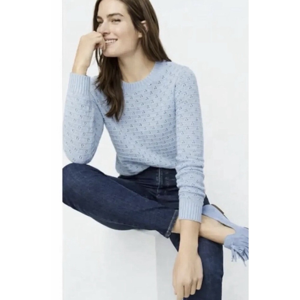 J CREW XS Pointelle crewneck sweater AK196